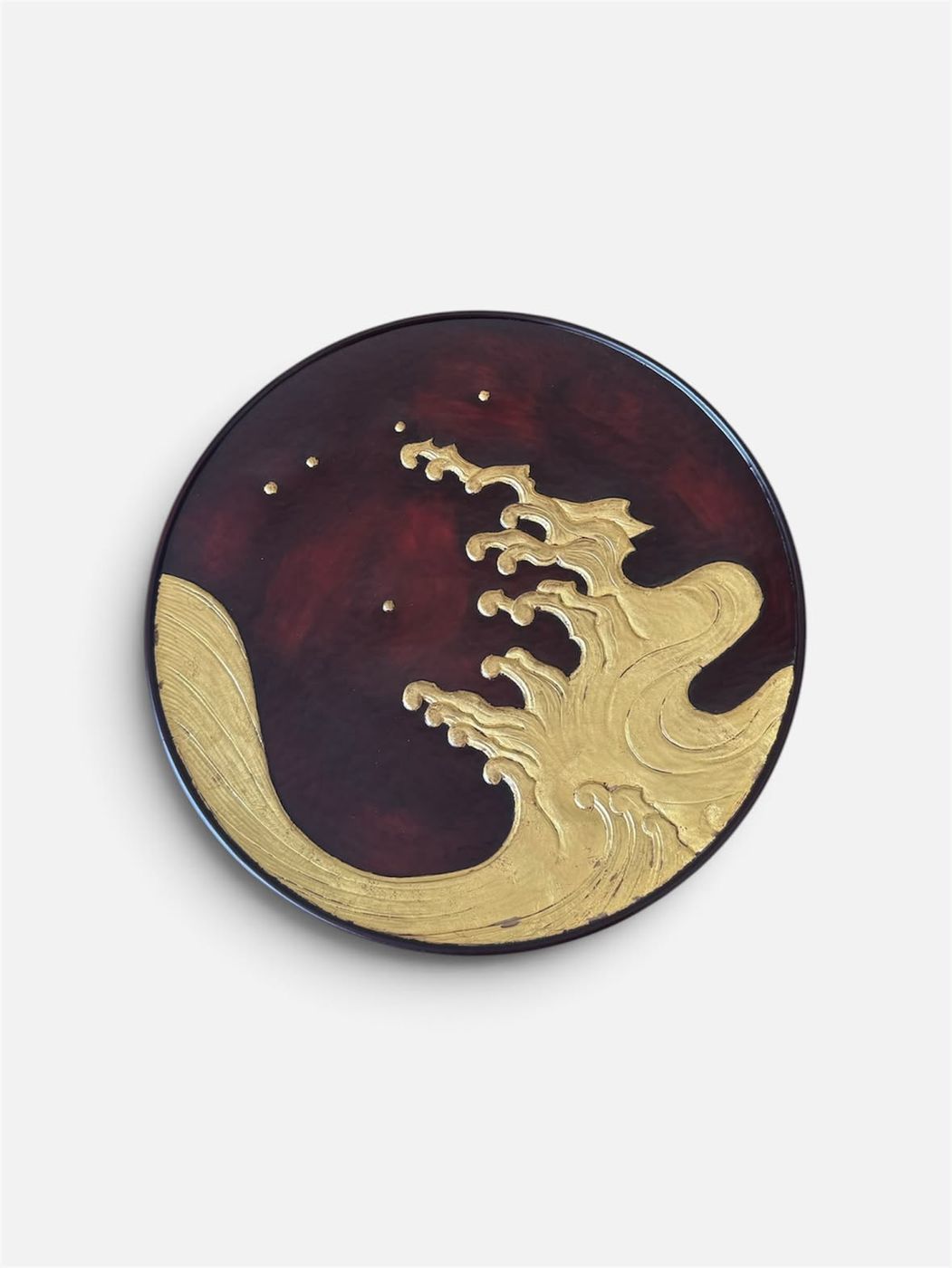 Rising Waves, carved dish by Kenyu Mitsuhashi